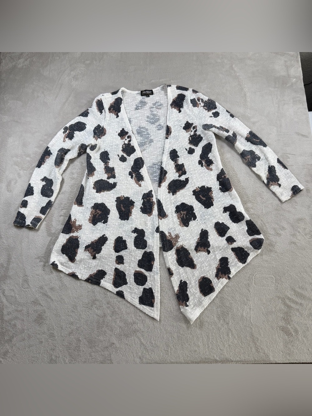 Gameday Couture Cardigan Medium Women Cow Print Open Front Lightweight BJ5003-03